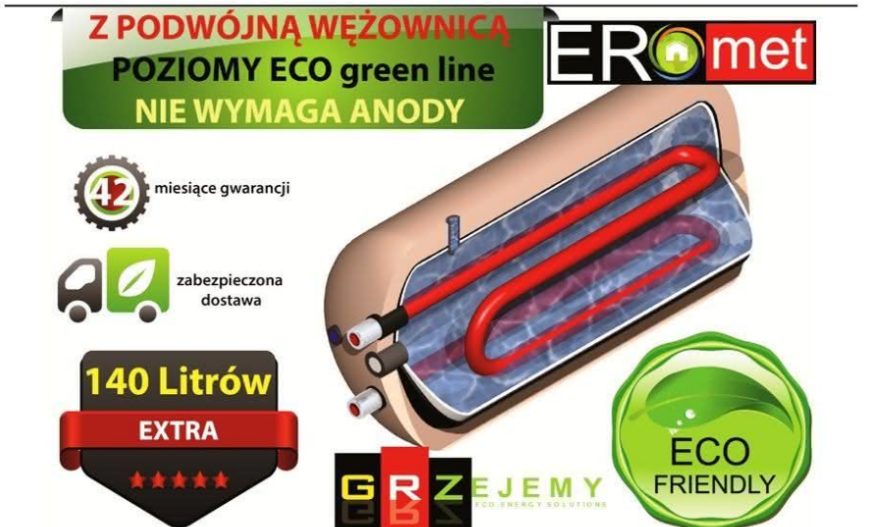 Największa powierzchnia grzewcza w swojej klasie - wymiennik 2x wężownica 250