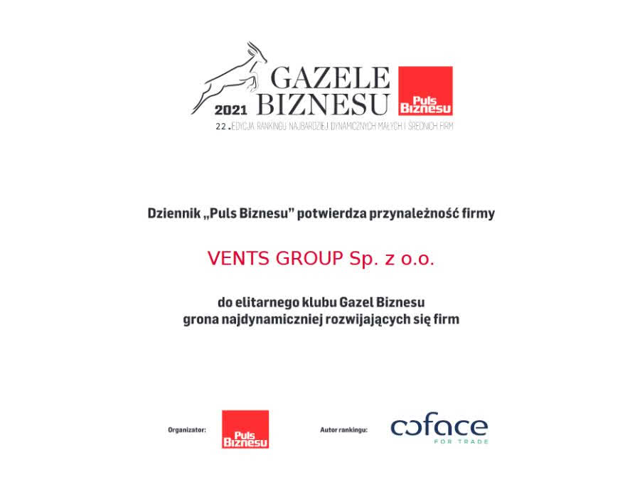 Vents Group należy do najdynamiczniej rozwijających się firm w Polsce