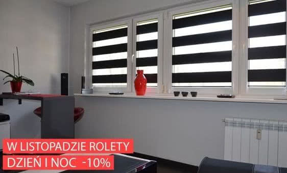 Rolety materiałowe dzień i noc firmy Helios z 10% rabatem przez cały listopad