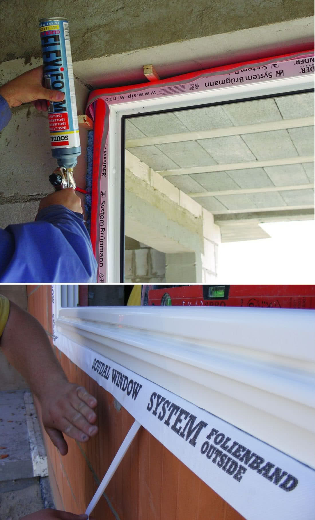 Ciepły montaż okien (widok wewnątrz pomieszczenia i na zewnątrz) w systemie Soudal Window System. fot. Soudal Ciepły montaż okien (widok wewnątrz pomieszczenia i na zewnątrz) w systemie Soudal Window System. fot. Soudal
