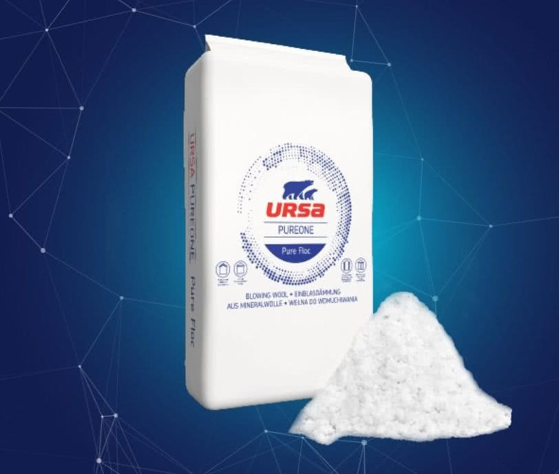 Granulat wełny mineralnej URSA Pure Floc - sposób na zwiększenie odporności przegrody. fot. URSA Granulat wełny mineralnej URSA Pure Floc - sposób na zwiększenie odporności przegrody. fot. URSA